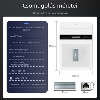 FG01 RJ45 Shielded Cat5e hálózati csatlakozó, egyenes, dupla fej