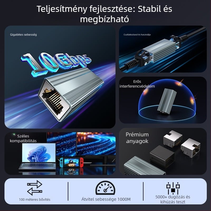 FG01 RJ45 Shielded Cat5e hálózati csatlakozó, egyenes, dupla fej