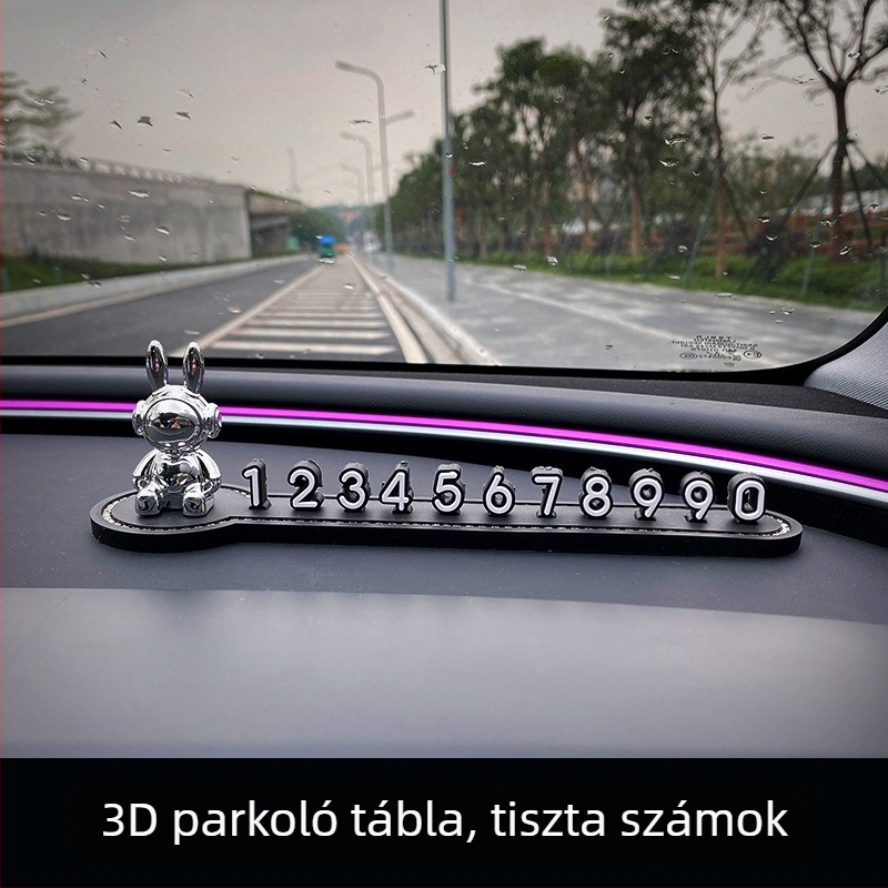 Autó ideiglenes parkolási számlemez – kreatív, aranyos belső autó dekoráció, műanyag; Modell: A Gazdagság Istene; Típus: Rejtett