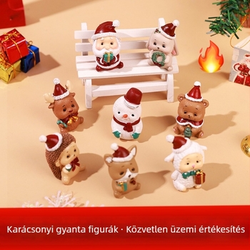 Karácsonyi karikatúra díszek – Télapó, Hóember és Karácsonyfa, Anyag: gyanta