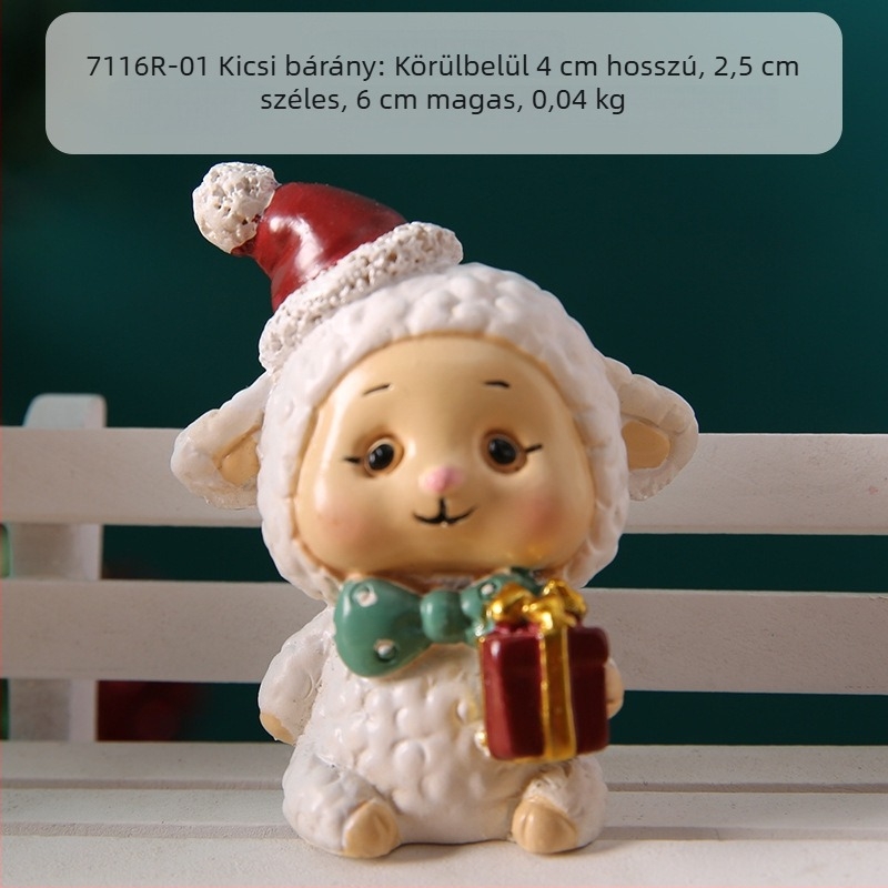 Karácsonyi karikatúra díszek – Télapó, Hóember és Karácsonyfa, Anyag: gyanta
