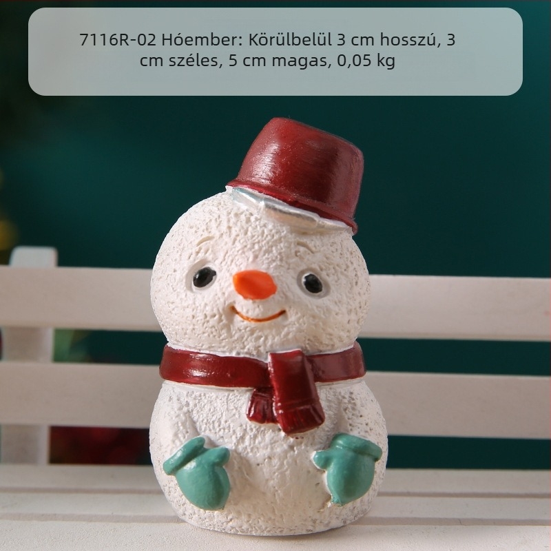 Karácsonyi karikatúra díszek – Télapó, Hóember és Karácsonyfa, Anyag: gyanta