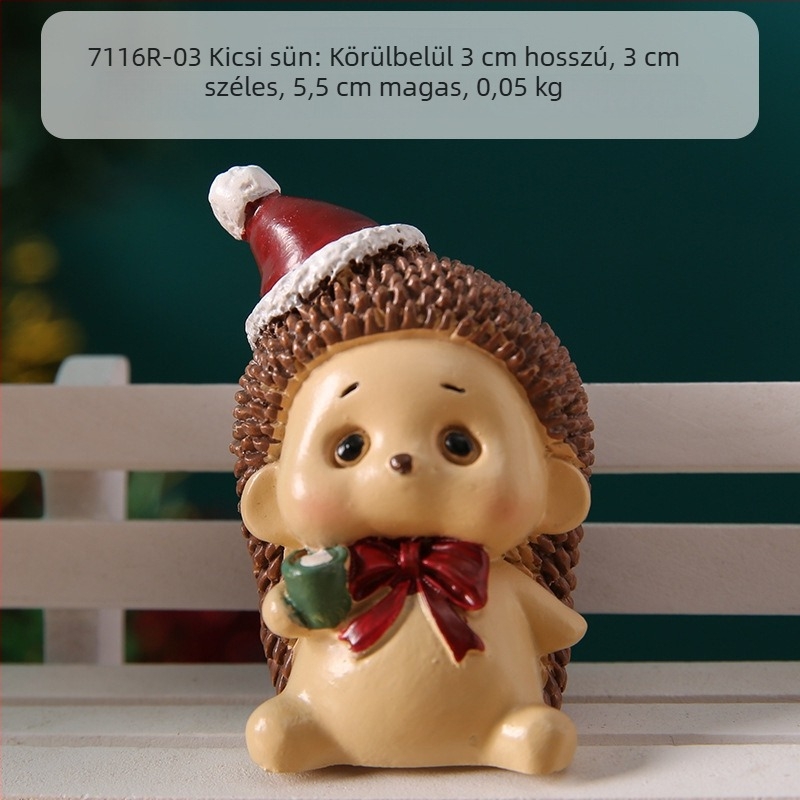 Karácsonyi karikatúra díszek – Télapó, Hóember és Karácsonyfa, Anyag: gyanta