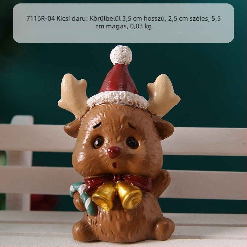 Karácsonyi karikatúra díszek – Télapó, Hóember és Karácsonyfa, Anyag: gyanta