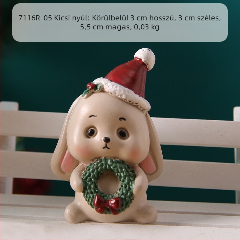Karácsonyi karikatúra díszek – Télapó, Hóember és Karácsonyfa, Anyag: gyanta