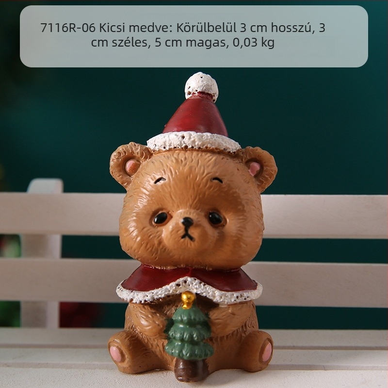 Karácsonyi karikatúra díszek – Télapó, Hóember és Karácsonyfa, Anyag: gyanta