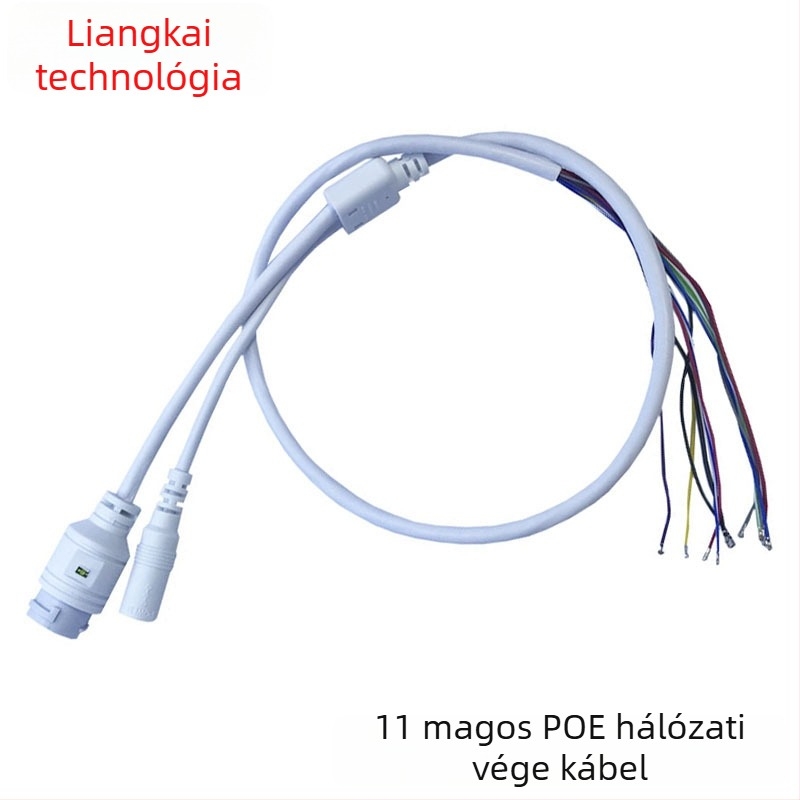 RJ45 PoE hálózati kábel CCTV kamerához, 11-szálú, PVC burkolat, audió-videó alkalmazásához