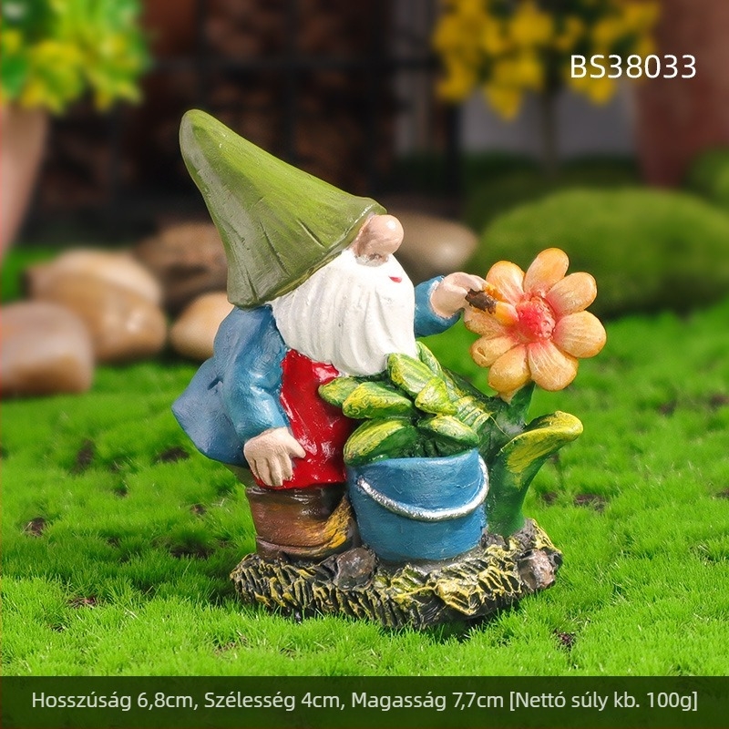 Gyantából készült mini kertfigúrák mikro tájhoz: dinoszaurusz, tündér és elf, pastoral stílus, fél kézi készítés, kartoncsomagolás