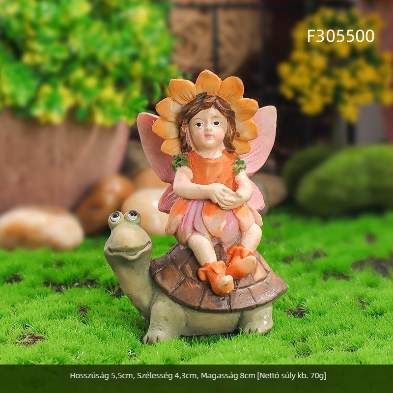 Gyantából készült mini kertfigúrák mikro tájhoz: dinoszaurusz, tündér és elf, pastoral stílus, fél kézi készítés, kartoncsomagolás