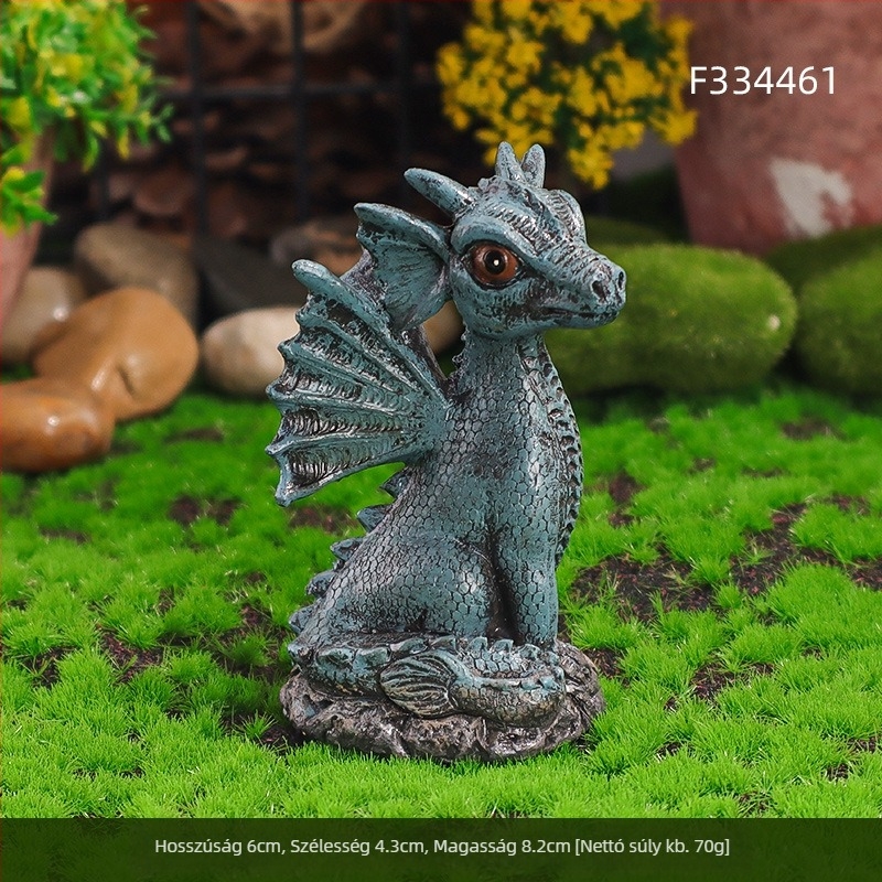Gyantából készült mini kertfigúrák mikro tájhoz: dinoszaurusz, tündér és elf, pastoral stílus, fél kézi készítés, kartoncsomagolás