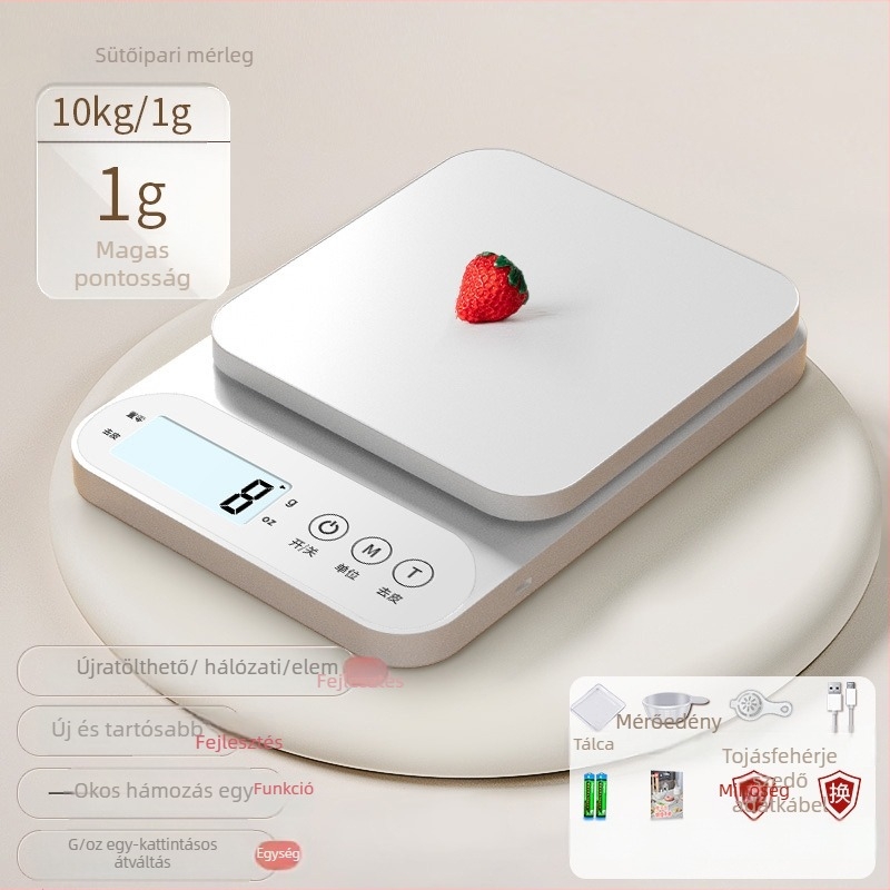 Elektronikus konyhai mérleg, nagy pontosságú sütéshez és élelmiszerekhez, modell 100