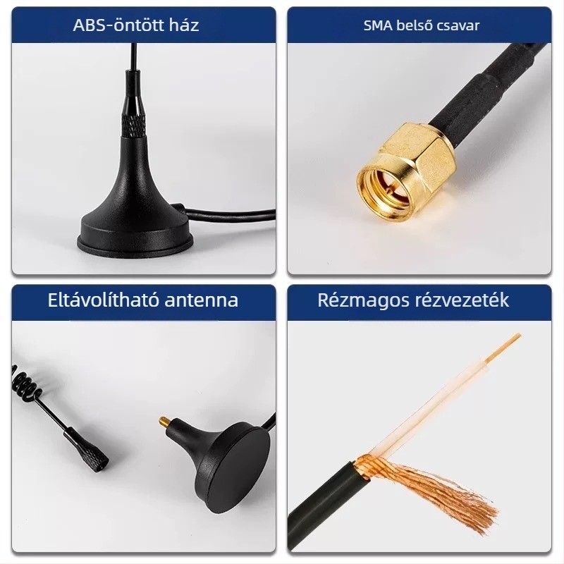 LoRa antenna magas nyereséggel, 12 dBi, 433 MHz, antenna ventuzával a modulhoz WEIHAN