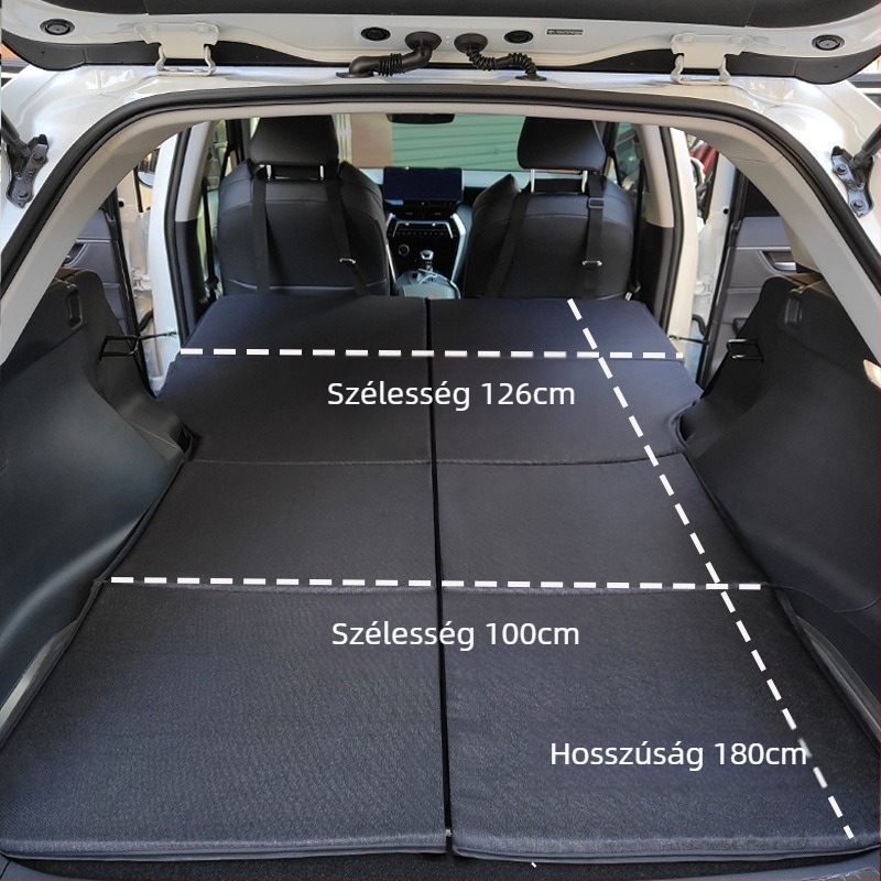 SUV hátsó csomagtér matrac, összecsukható utazóágy, univerzális illeszkedés, automata felfújás, gyors felfújás, egy személyre