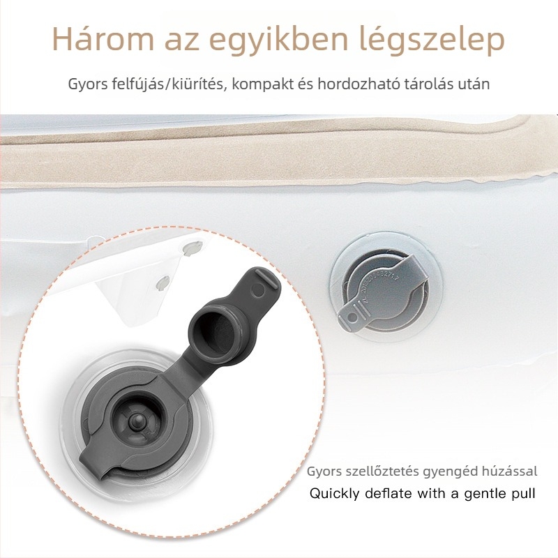 Gyerekeknek szóló felfújható ágy autóba és otthonra, MT1115, PVC, összecsukható, 50 kg max terhelés, kézi felfújás