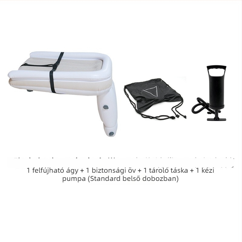 Gyerekeknek szóló felfújható ágy autóba és otthonra, MT1115, PVC, összecsukható, 50 kg max terhelés, kézi felfújás