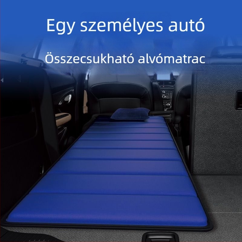 Autóba szerelhető egyágyas alvómatrac, hátsó csomagtartóban összecsukható, univerzális kompatibilitás, felfúvás nélkül