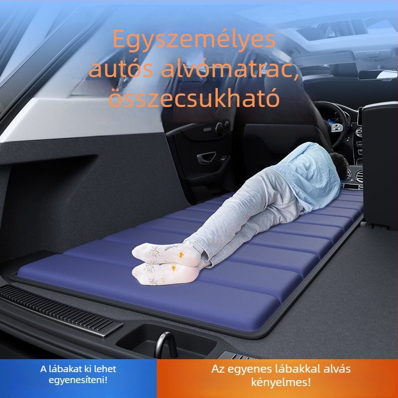 Autóba szerelhető egyágyas alvómatrac, hátsó csomagtartóban összecsukható, univerzális kompatibilitás, felfúvás nélkül