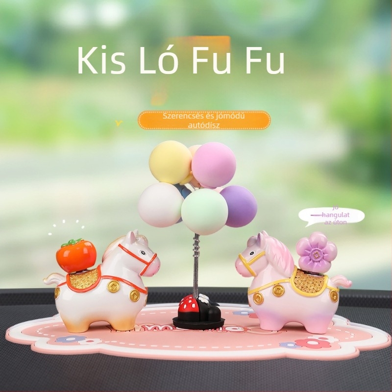 Autó dísz Little Pony Fufu – balon dekor a műszerfalra, modern gyanta anyag (Anyag: Gyanta; Stílus: Modern; Márka: Quang viet; Funkció: Dekoráció; Kód: 001)