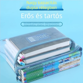 Baiyi nylon iskolai tantárgyakhoz való táska, cipzáras, két rekeszes