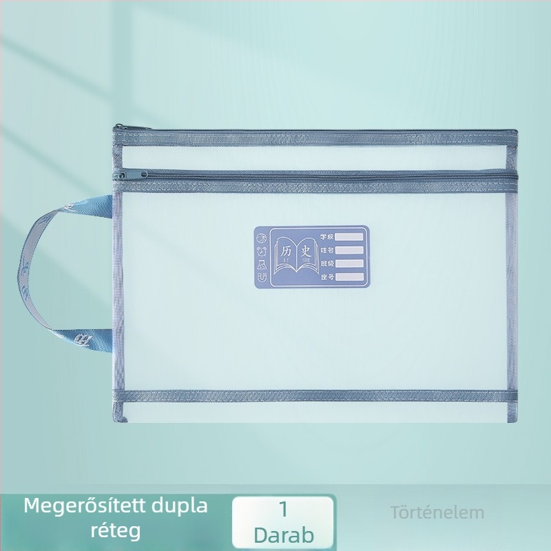Baiyi nylon iskolai tantárgyakhoz való táska, cipzáras, két rekeszes