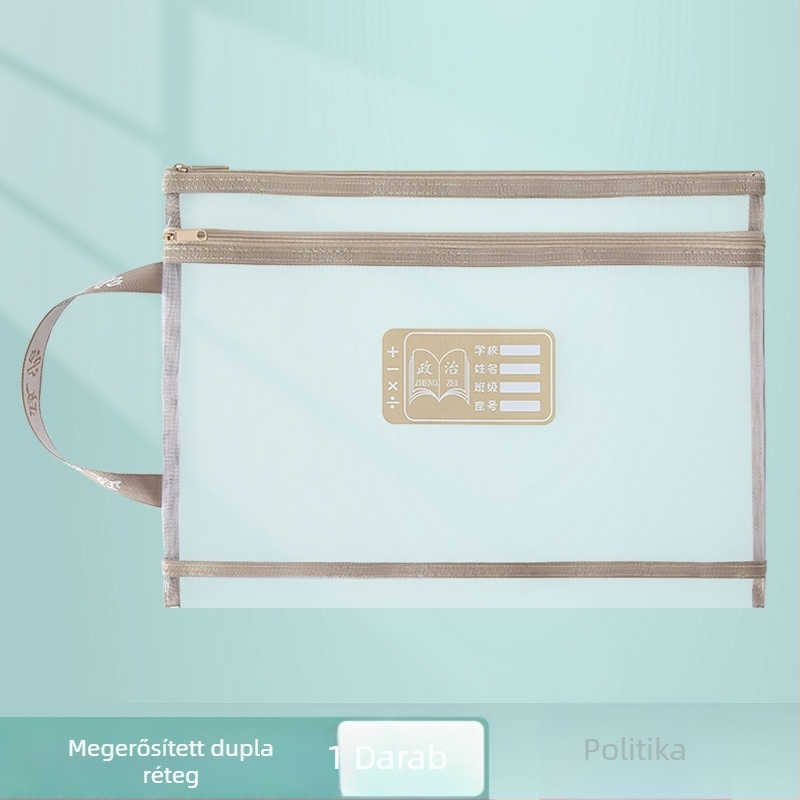 Baiyi nylon iskolai tantárgyakhoz való táska, cipzáras, két rekeszes