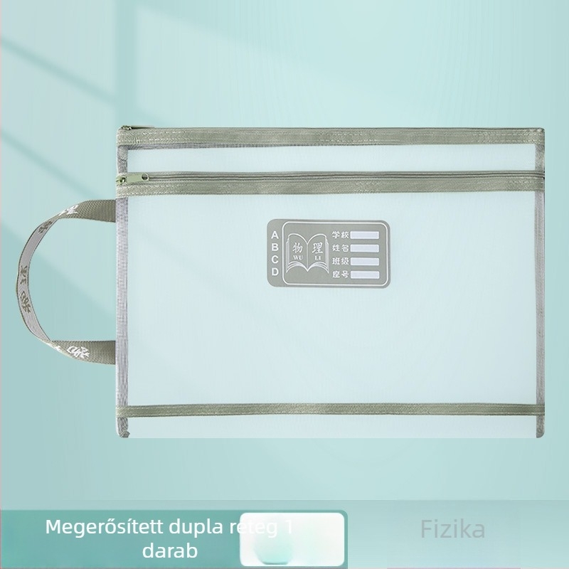 Baiyi nylon iskolai tantárgyakhoz való táska, cipzáras, két rekeszes