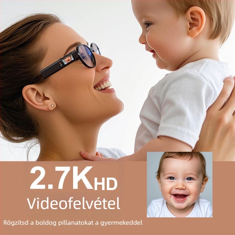 S110 szemüveg fejre szerelt felvételi eszköz – műanyag keret, érintéses vezérlés, 5 m-es vezeték nélküli hatótáv, 2025 megjelenés