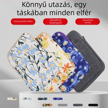 Új, 7 hüvelykes divatos vászon tablet tok belső béléses, védőfedéllel, 3C digitális tároló tasakkal és energia csomaggal