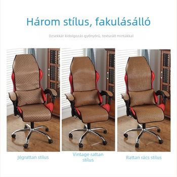 Nyári üléspárna gaming és számítógépes székekhez, rattan és bambusz