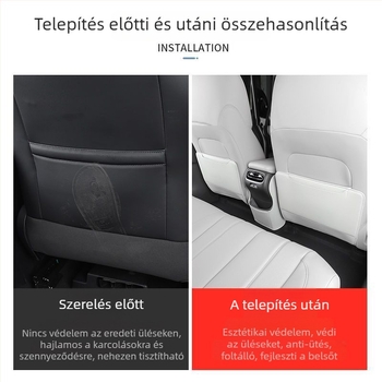 Bőr hátsó ülésvédő, védelem a szennyeződés és a rúgások ellen