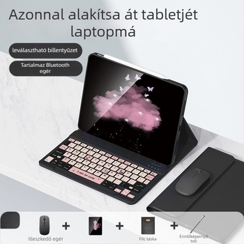 Apple iPad Pro 11-hez billentyűzetvédő tok, 11‑gombos numerikus billentyűzet, Bluetooth, karikatúra dizájn