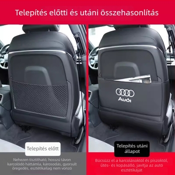 Audi ülés hátsó védőpanelek – Anti-kik, mikroszálas bőr, hab töltet, nyomtatott logó, minden évszakban, minimalist stílus