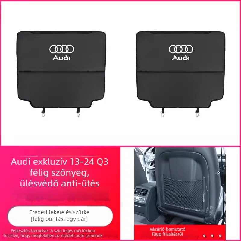 Audi ülés hátsó védőpanelek – Anti-kik, mikroszálas bőr, hab töltet, nyomtatott logó, minden évszakban, minimalist stílus