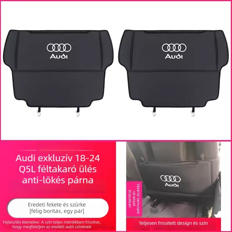 Audi ülés hátsó védőpanelek – Anti-kik, mikroszálas bőr, hab töltet, nyomtatott logó, minden évszakban, minimalist stílus