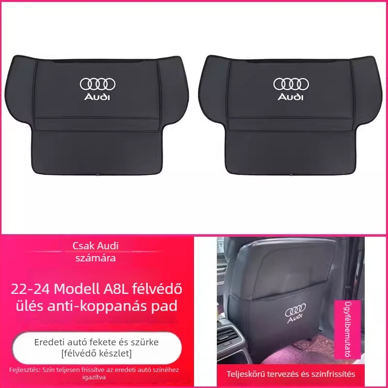 Audi ülés hátsó védőpanelek – Anti-kik, mikroszálas bőr, hab töltet, nyomtatott logó, minden évszakban, minimalist stílus