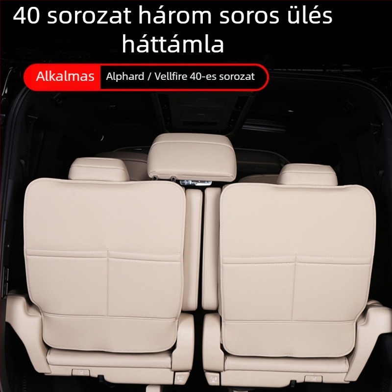 ALF40 Bőr belső hátpárnák Alphard/Vellfire-hoz – első, középső és harmadik sorhoz, szennyeződés elleni védőhuzat