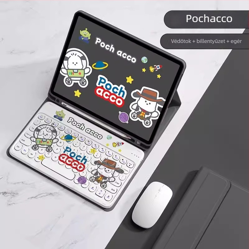 iPad 11. generációs tok tolltartóval, Bluetooth billentyűzet és egér készlet, 10,9 hüvelyk