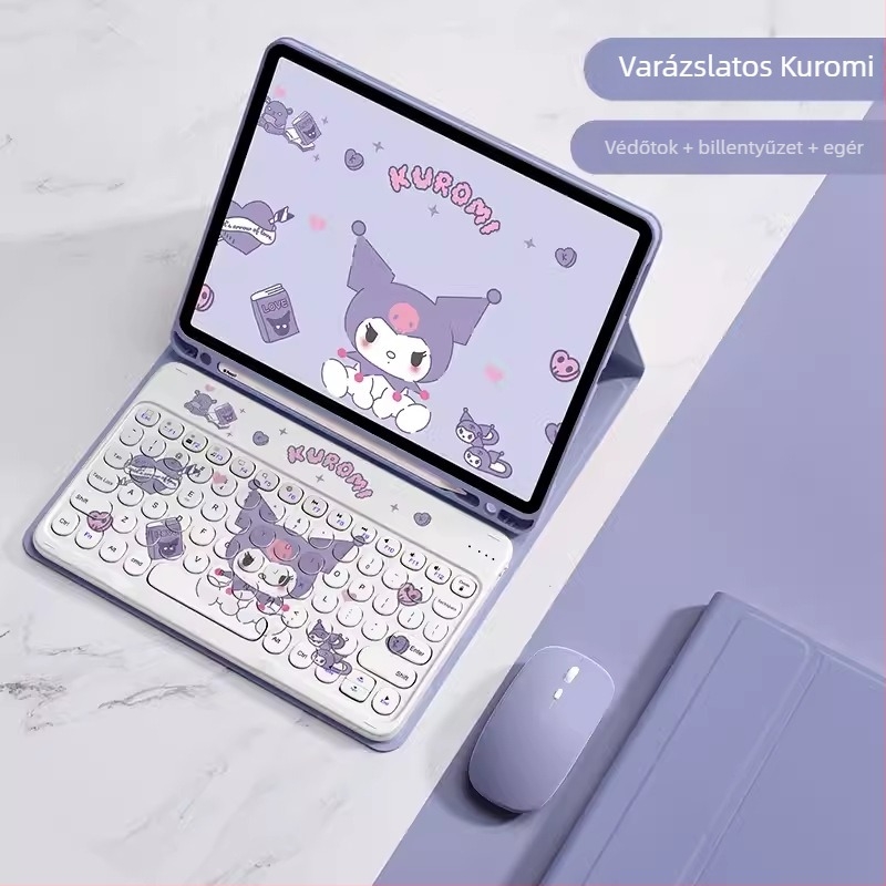 iPad 11. generációs tok tolltartóval, Bluetooth billentyűzet és egér készlet, 10,9 hüvelyk