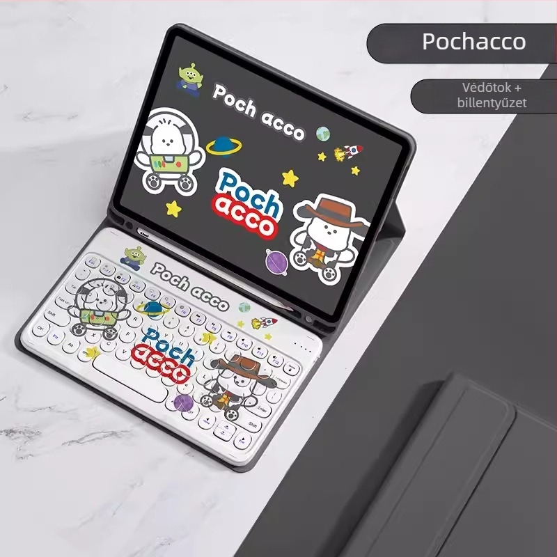 iPad 11. generációs tok tolltartóval, Bluetooth billentyűzet és egér készlet, 10,9 hüvelyk