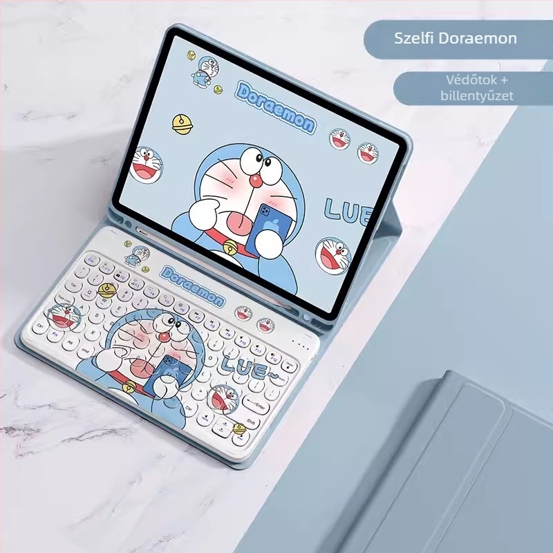 iPad 11. generációs tok tolltartóval, Bluetooth billentyűzet és egér készlet, 10,9 hüvelyk