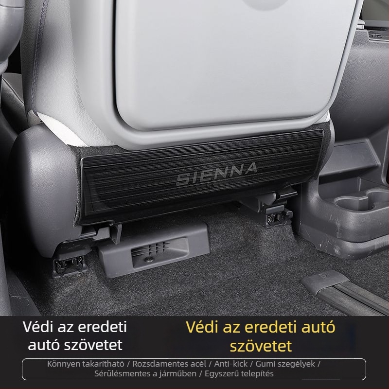 Toyota Sienna hátsó ülése anti-kick védőlap — rozsdamentes acél, minimalist stílus, minden évszakra