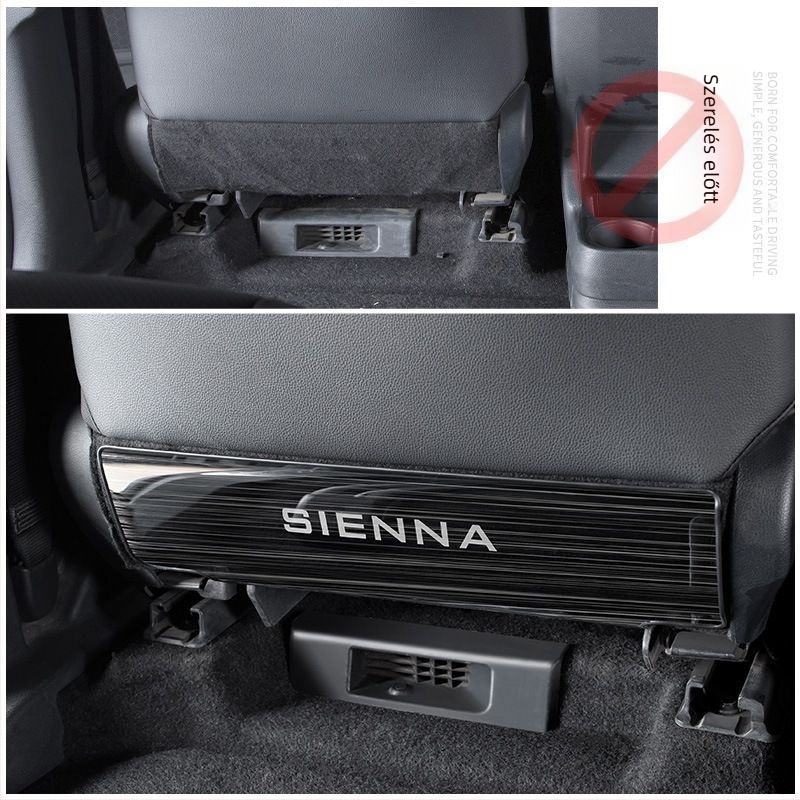 Toyota Sienna hátsó ülése anti-kick védőlap — rozsdamentes acél, minimalist stílus, minden évszakra