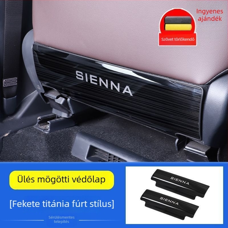 Toyota Sienna hátsó ülése anti-kick védőlap — rozsdamentes acél, minimalist stílus, minden évszakra