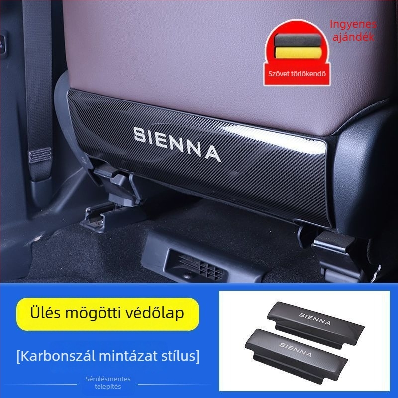 Toyota Sienna hátsó ülése anti-kick védőlap — rozsdamentes acél, minimalist stílus, minden évszakra