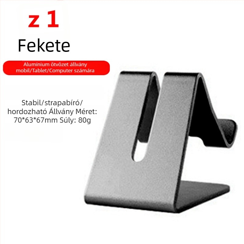 Fémes összehajtható asztali tartó tabletákhoz, telefonokhoz és játékkonzolokhoz — Modell ZZZ-N4, Dr. Tan