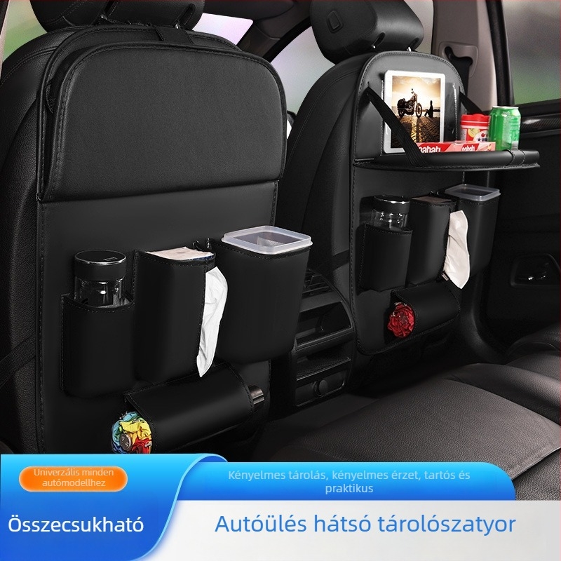 Bőr autó hátsó ülés tároló táska, nagy kapacitású, vízálló, testre szabható