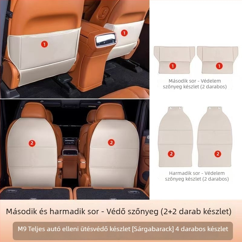Hátsó üléstakaró védőpad – teljes fedés, bőr, töltet szivacs, testre szabható logó, modellszerinti illeszkedés, kopás és karcolás elleni védelem