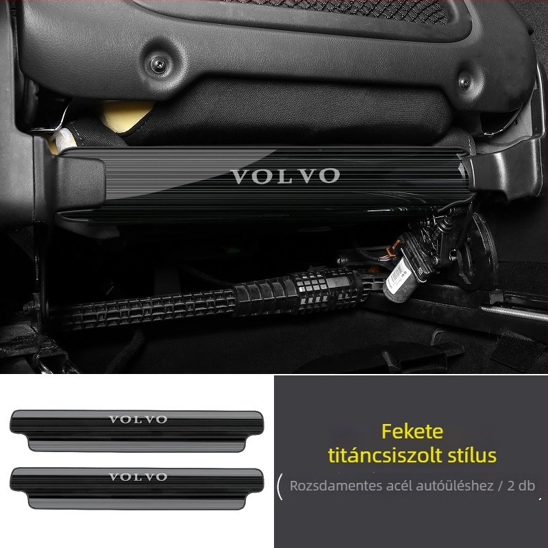 Hátsó ülésvédő, anti-kopás, rozsdamentes acélból, betűmintával, minden évszakhoz, Volvo XC40/XC60/S60 belső