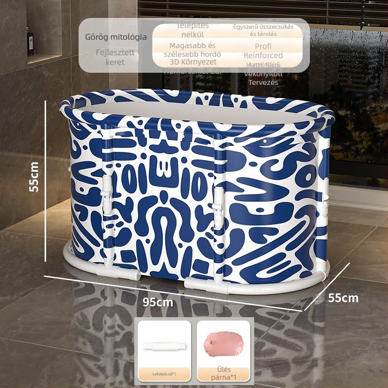 Mandora felnőtt összecsukható fürdővödör – telepítés nélkül, egy kattintással összecsukható, egész test fürdéséhez, PVC + nylon anyag, származás Shandong