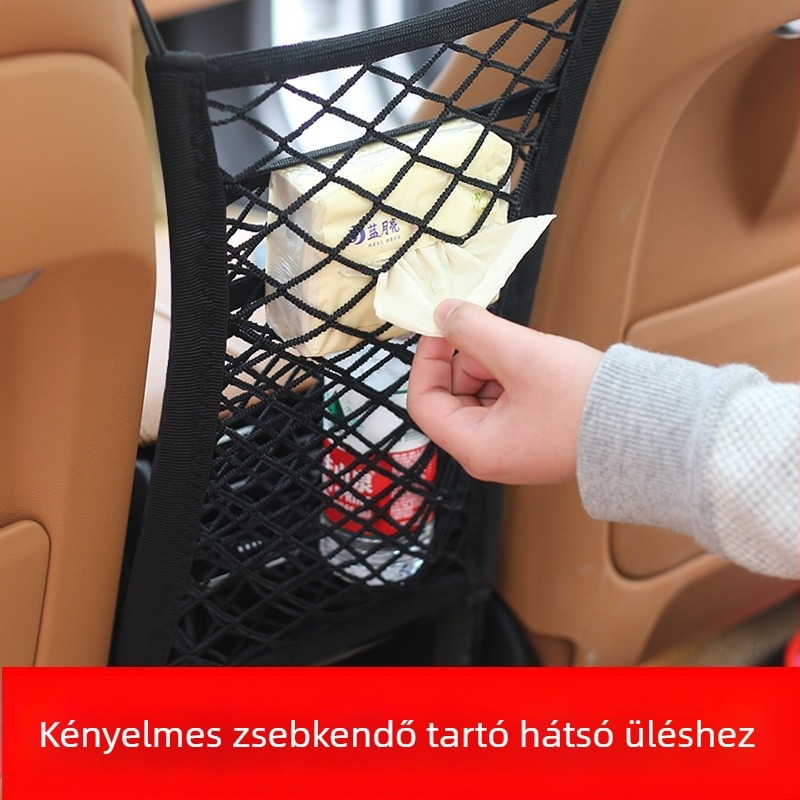 Autóülés tároló táska, poliészter, 2 L, univerzális, középső üléshez akasztós szervező